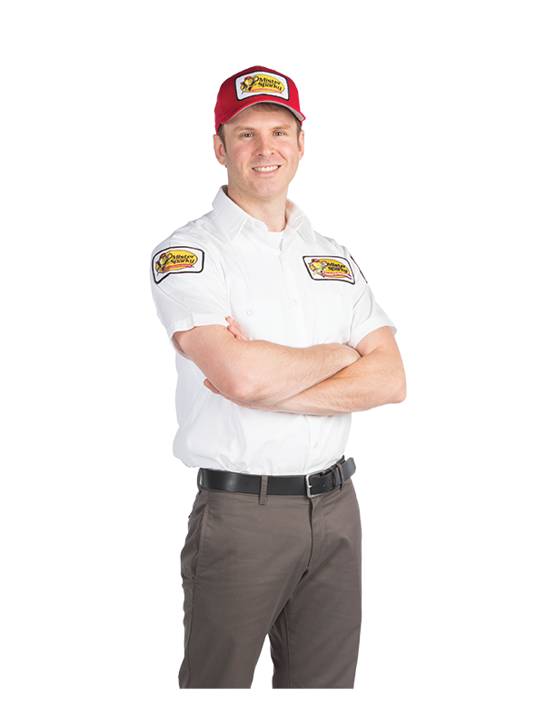 Mister Sparky Electricians do electrical service work in clean uniforms.