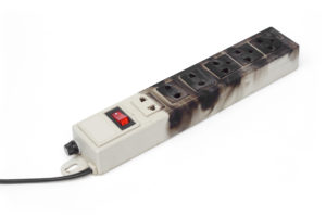 Surge protection overheat power strip electrical fire hazard
