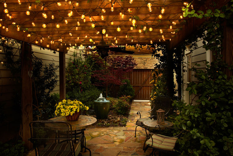 Accent Lighting ideas using String Lights from Mister Sparky Electrician Tulsa