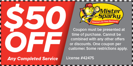Save $50 off any completed service with coupons from Mister Sparky!