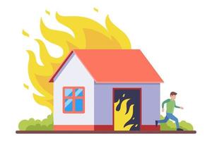 Fire Prevention Week 2022 cartoon house fire.